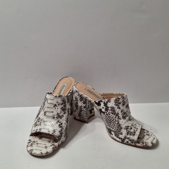 Steve Madden Mobwife Esmeralda Snake Print Chunky Block Heel Mule Shoes 7.5 - Picture 2 of 9
